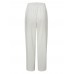 Women Brief Style Solid Color Button Design Elastic Waistband Casual Pants