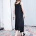 2019 black long cotton dress trendy plus size sleeveless caftans Elegant wild dress