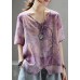 French cotton Tunic stylish Light And Loose Printed Cotton Linen T-Shirt